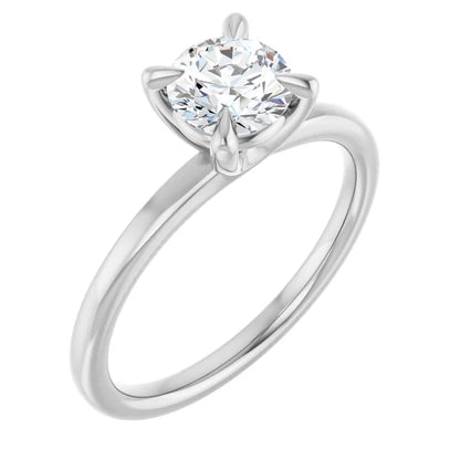 14K White Gold 0.70 CTW Round Solitaire Diamond Engagement Ring