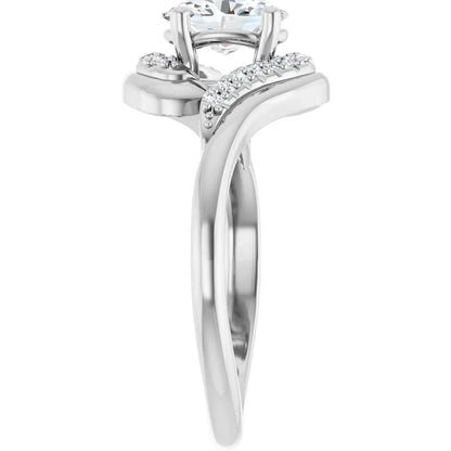 14K White Gold 0.83 CTW Oval Pavé Wave Lab Grown Diamond Engagement Ring