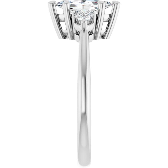 14K White Gold 0.84 CTW Marquise Three-Stone Lab Grown Diamond Engagement Ring