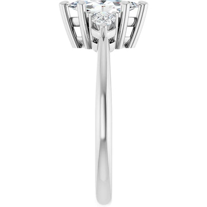 14K White Gold 0.84 CTW Marquise Three-Stone Lab Grown Diamond Engagement Ring