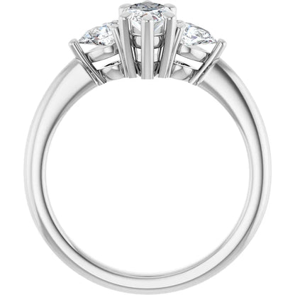 14K White Gold 0.84 CTW Marquise Three-Stone Lab Grown Diamond Engagement Ring
