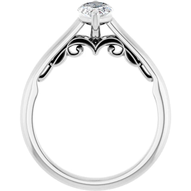 14K White Gold 1.03 CTW Marquise Classic Diamond Engagement Ring