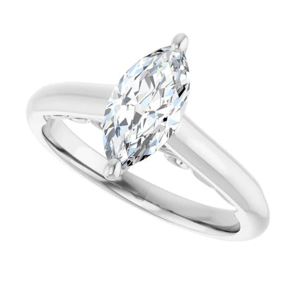 14K White Gold 1.03 CTW Marquise Classic Diamond Engagement Ring