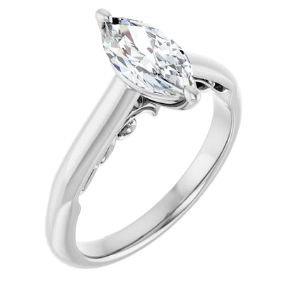 14K White Gold 1.03 CTW Marquise Classic Diamond Engagement Ring