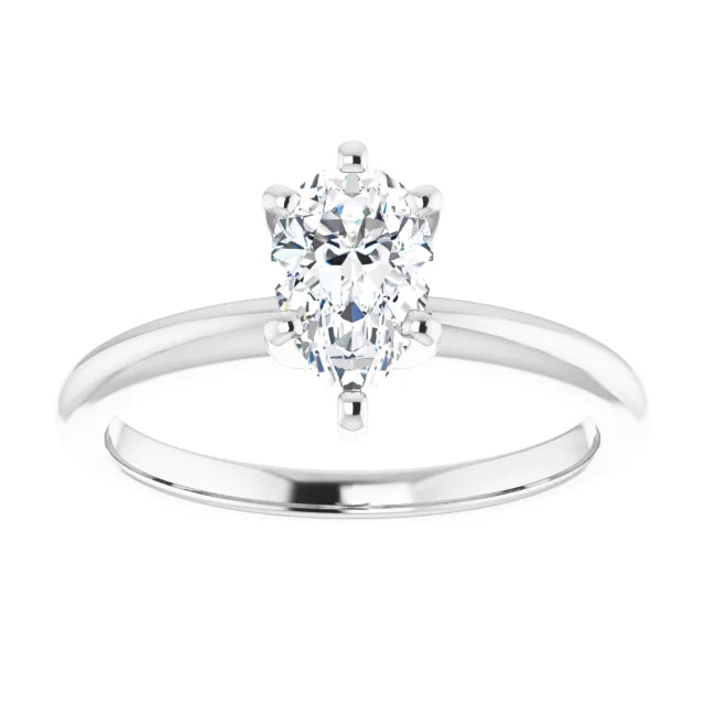 14K White Gold 0.71 CTW Pear 6-Prong Diamond Engagement Ring