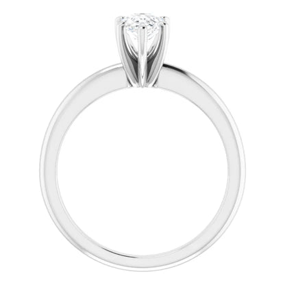 14K White Gold 0.71 CTW Pear 6-Prong Diamond Engagement Ring