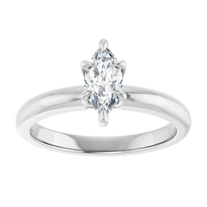 14K White Gold 0.91 CTW Marquise Solitaire Lab Grown Diamond Engagement Ring