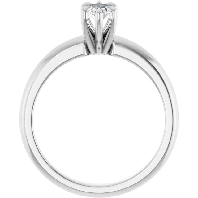 14K White Gold 0.91 CTW Marquise Solitaire Lab Grown Diamond Engagement Ring