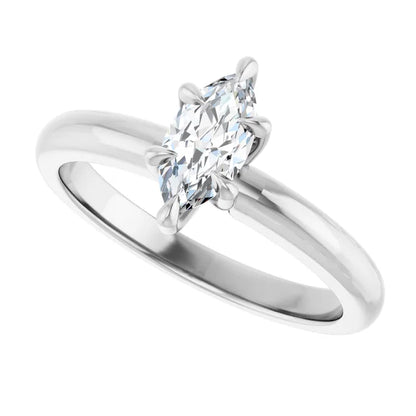 14K White Gold 0.91 CTW Marquise Solitaire Lab Grown Diamond Engagement Ring