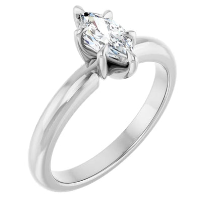 14K White Gold 0.91 CTW Marquise Solitaire Lab Grown Diamond Engagement Ring