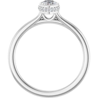 14K White Gold 0.96 CTW Marquise Hidden Halo Lab Grown Diamond Engagement Ring-diamondnetjewellery