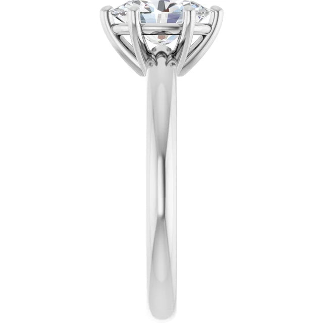 14K White Gold 1.01 CTW Oval Solitaire Diamond Engagement Ring-diamondnetjewellery