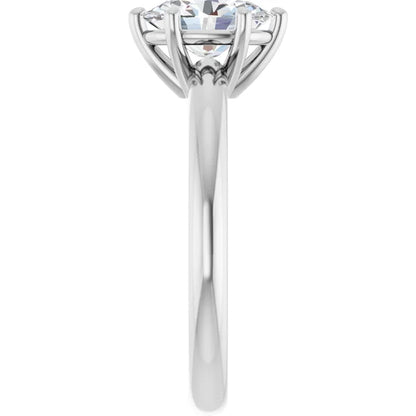14K White Gold 1.01 CTW Oval Solitaire Diamond Engagement Ring-diamondnetjewellery
