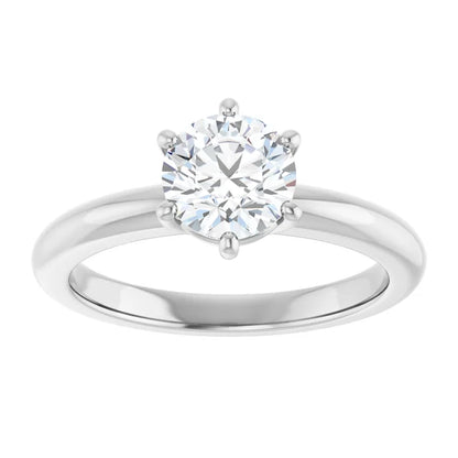 14K White Gold 1.20 CTW Round Six-Prong Solitaire Diamond Engagement Ring