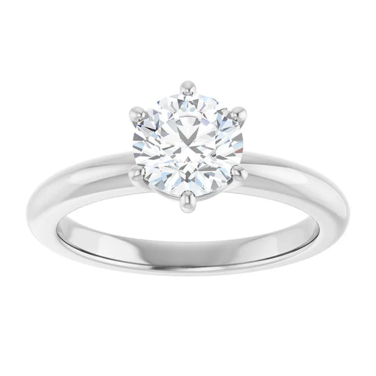 14K White Gold 1.20 CTW Round Six-Prong Solitaire Diamond Engagement Ring