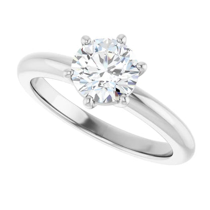 14K White Gold 1.20 CTW Round Six-Prong Solitaire Diamond Engagement Ring