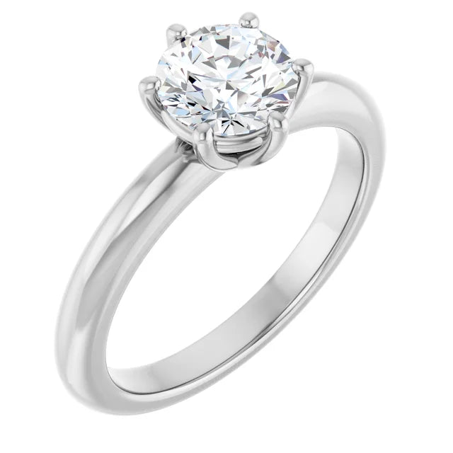 14K White Gold 1.20 CTW Round Six-Prong Solitaire Diamond Engagement Ring