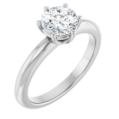 14K White Gold 1.20 CTW Round Six-Prong Solitaire Diamond Engagement Ring
