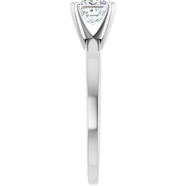 14K White Gold 1.01 CTW Princess Classic Solitaire Diamond Engagement Ring