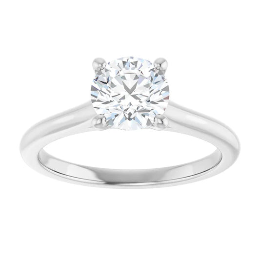 14K White Gold 1.01 CTW Round Solitaire Diamond Engagement Ring-diamondnetjewellery