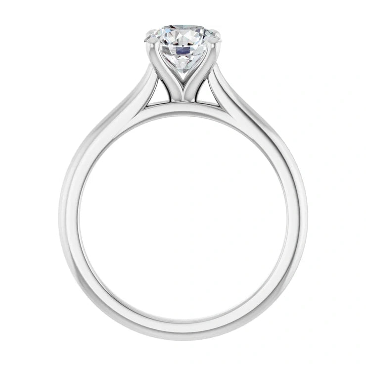 14K White Gold 1.01 CTW Round Solitaire Diamond Engagement Ring