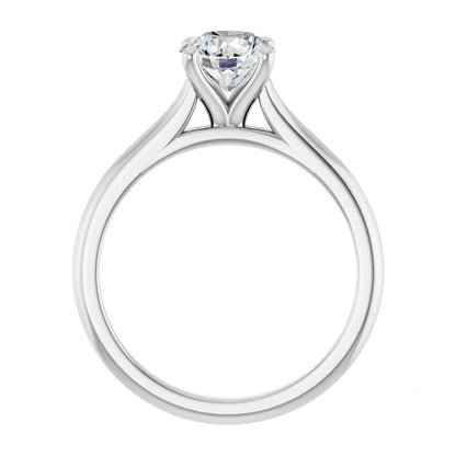 14K White Gold 1.01 CTW Round Solitaire Diamond Engagement Ring