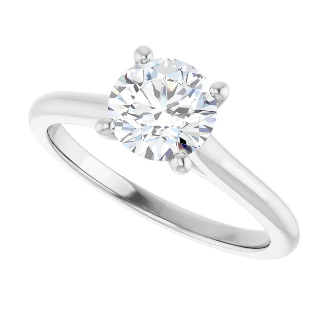 14K White Gold 1.01 CTW Round Solitaire Diamond Engagement Ring