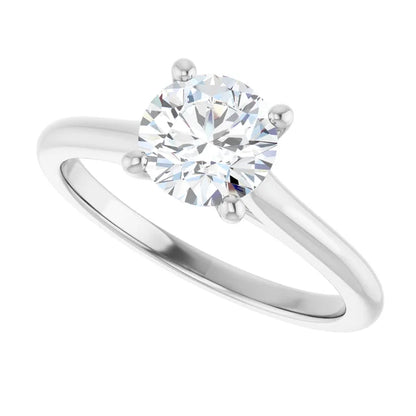 14K White Gold 1.01 CTW Round Solitaire Diamond Engagement Ring