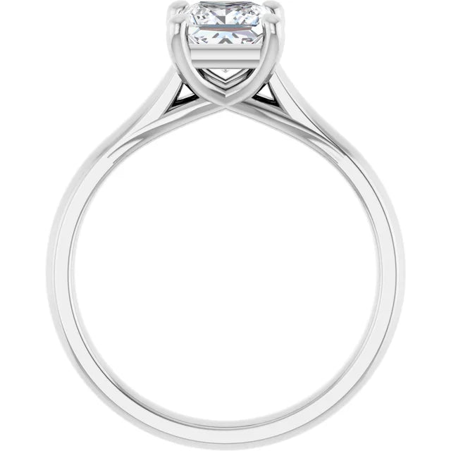 14K White Gold 1.02 CTW Princess Cut Solitaire Diamond Engagement Ring-diamondnetjewellery