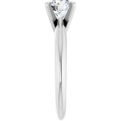 14K White Gold 1.00 CTW Round Solitaire Diamond Engagement Ring