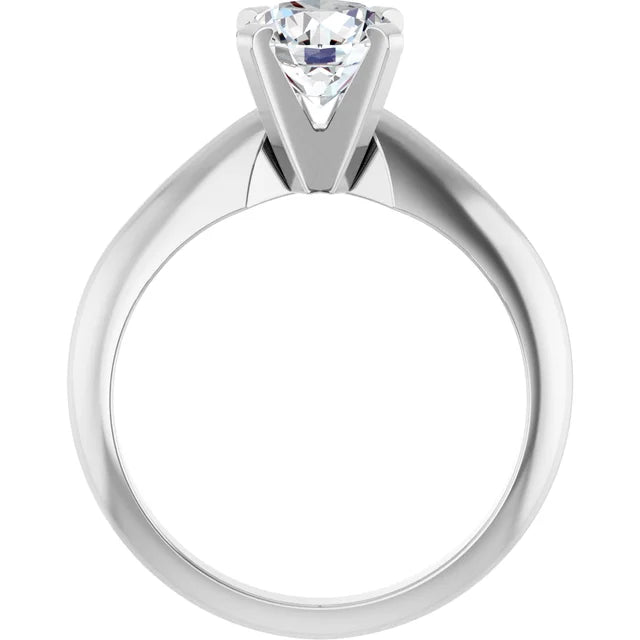 14K White Gold 1.00 CTW Round Solitaire Diamond Engagement Ring