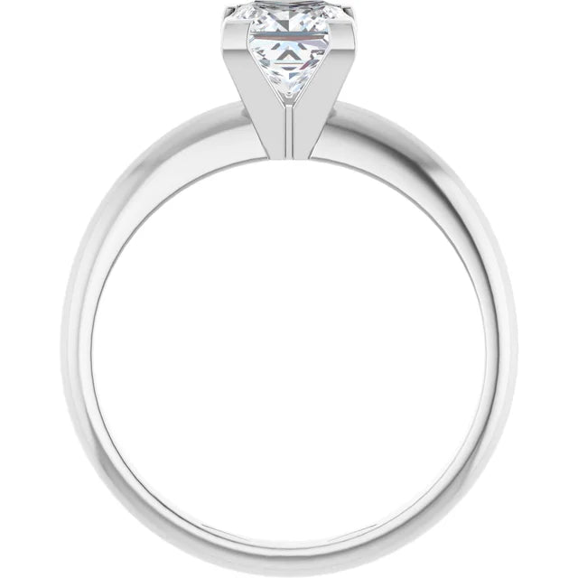 14K White Gold 1.03 CTW Princess Cut Solitaire Diamond Engagement Ring-diamondnetjewellery