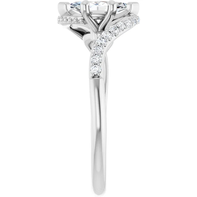 14K White Gold 1.04 CTW Marquise Bypass Lab Grown Diamond Engagement Ring