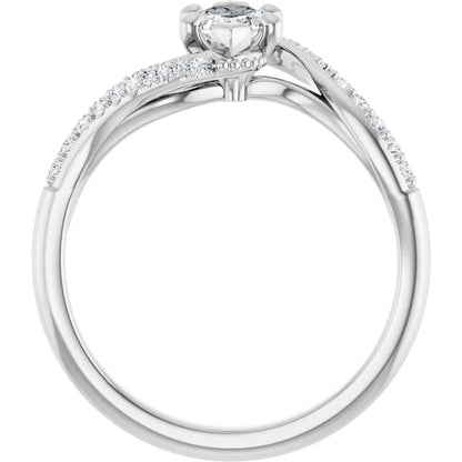 14K White Gold 1.04 CTW Marquise Bypass Lab Grown Diamond Engagement Ring