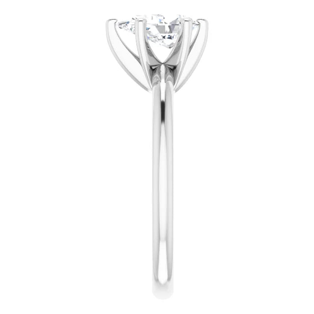 14K White Gold 1.05 CTW Pear Solitaire Lab Grown Diamond Engagement Ring-diamondnetjewellery