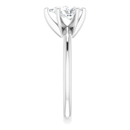 14K White Gold 1.05 CTW Pear Solitaire Lab Grown Diamond Engagement Ring-diamondnetjewellery