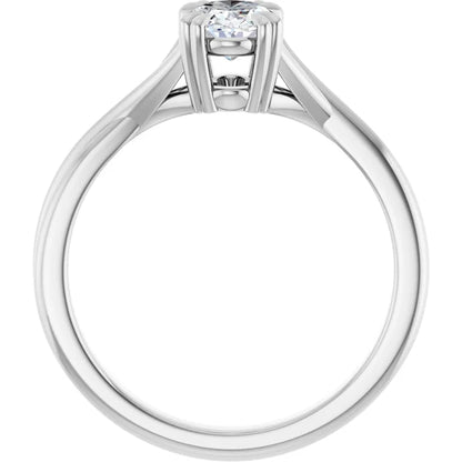 14K White Gold 1.06 CTW Oval Solitaire Criss-Cross Lab Grown Diamond Engagement Ring-diamondnetjewellery