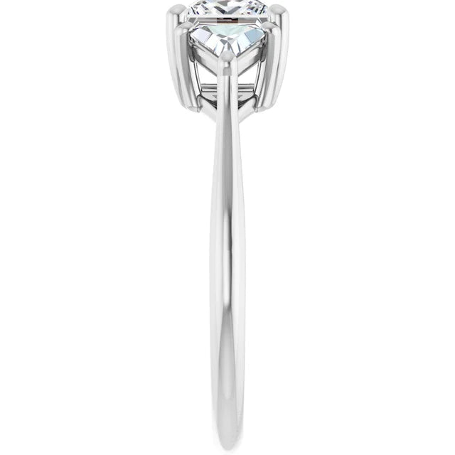14K White Gold 1.06 CTW Princess Cut Three Stone Diamond Engagement Ring-diamondnetjewellery