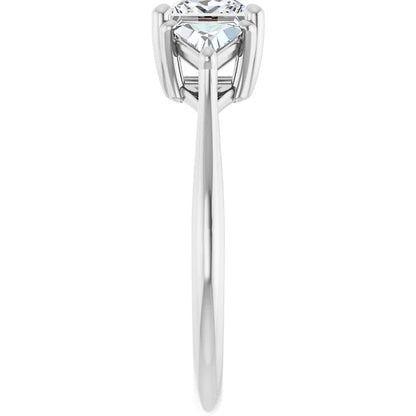 14K White Gold 1.06 CTW Princess Cut Three Stone Diamond Engagement Ring-diamondnetjewellery