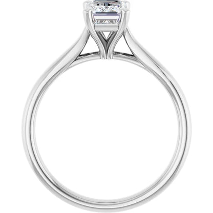 14K White Gold 1.07 CTW Emerald Solitaire Lab Grown Diamond Engagement Ring