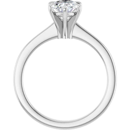 14K White Gold 1.08 CTW Oval Solitaire Cathedral Lab Grown Diamond Engagement Ring