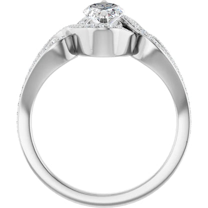 14K White Gold 1.10 CTW Marquise Halo Lab Grown Diamond Engagement Ring