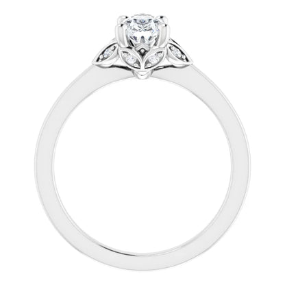 14K White Gold 1.11 CTW Pear Solitaire Pavé Lab Grown Diamond Engagement Ring