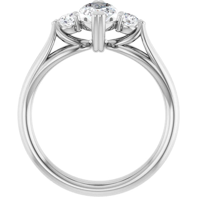 14K White Gold 1.13 CTW Marquise Three Stone Lab Grown Diamond Engagement Ring