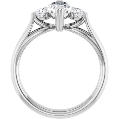 14K White Gold 1.13 CTW Marquise Three Stone Lab Grown Diamond Engagement Ring