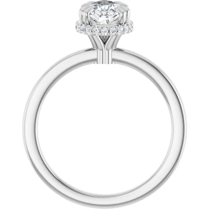 14K White Gold 1.14 CTW Pear Hidden Halo Solitaire Lab Grown Diamond Engagement Ring