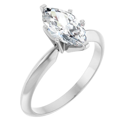14K White Gold 1.20 CTW Marquise Six Prong Solitaire Diamond Engagement Ring