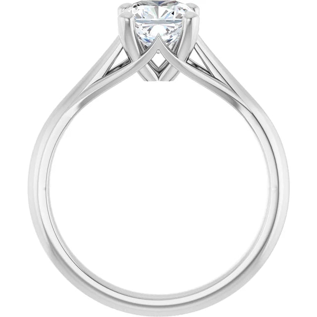 14K White Gold 1.21 CTW Cushion Solitaire Diamond Engagement Ring