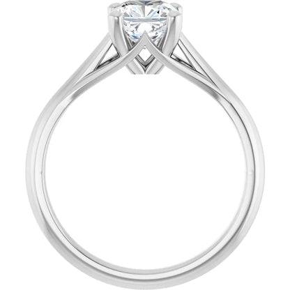 14K White Gold 1.21 CTW Cushion Solitaire Diamond Engagement Ring