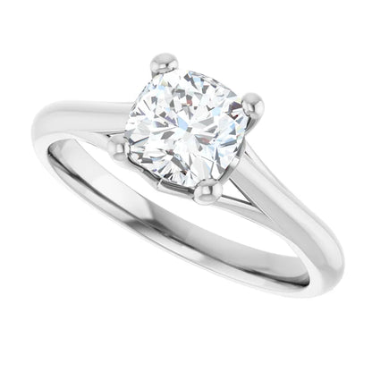 14K White Gold 1.21 CTW Cushion Solitaire Diamond Engagement Ring